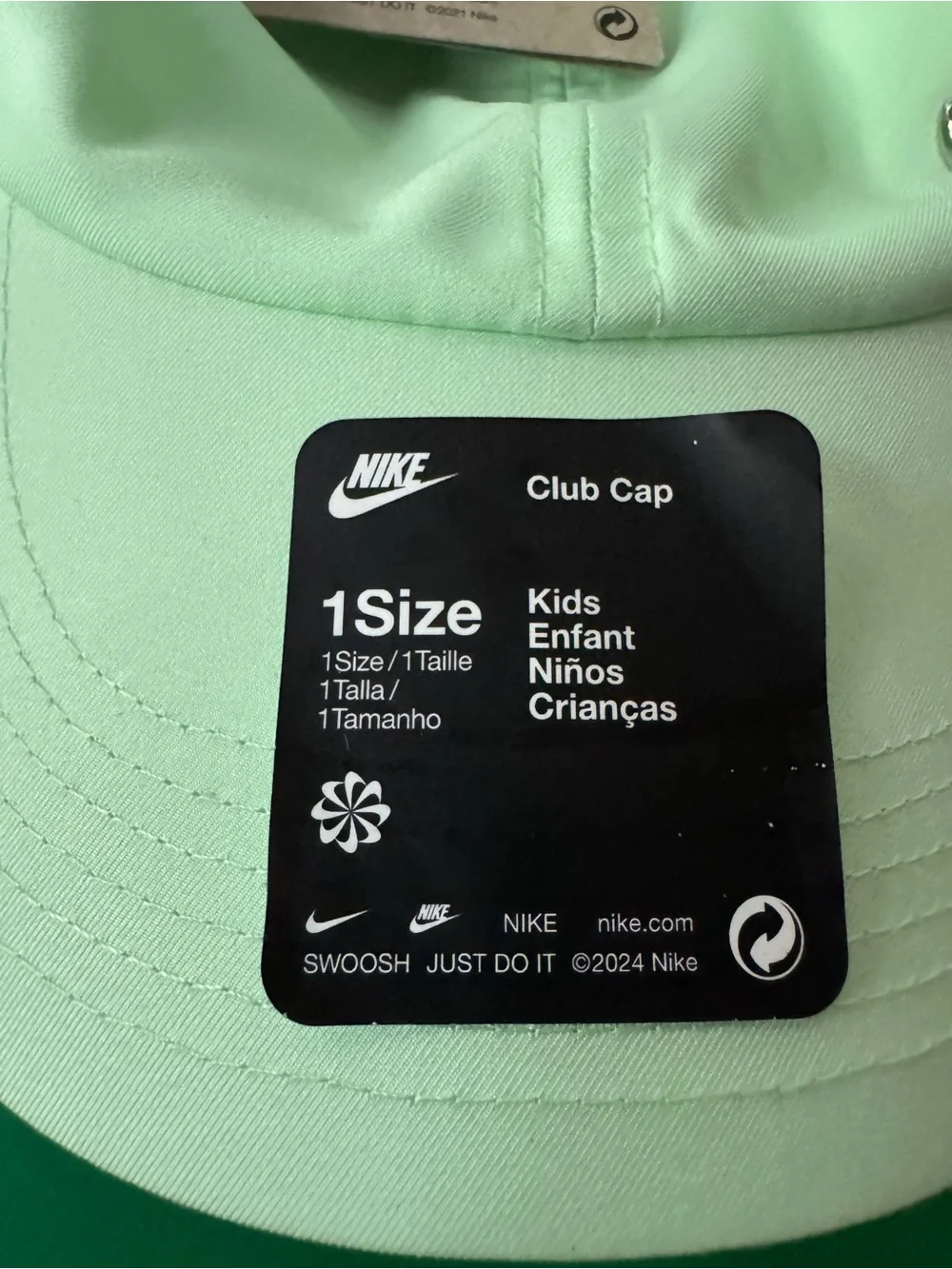 Nike Kids Mint Green Club Cap - Kids One Size